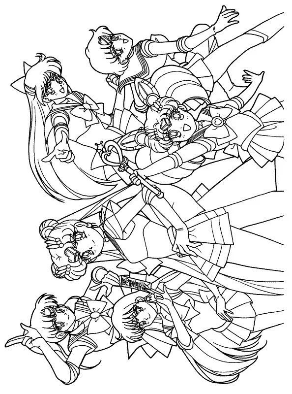Çocuklar İçin Sailor Moon Boyama Sayfaları 