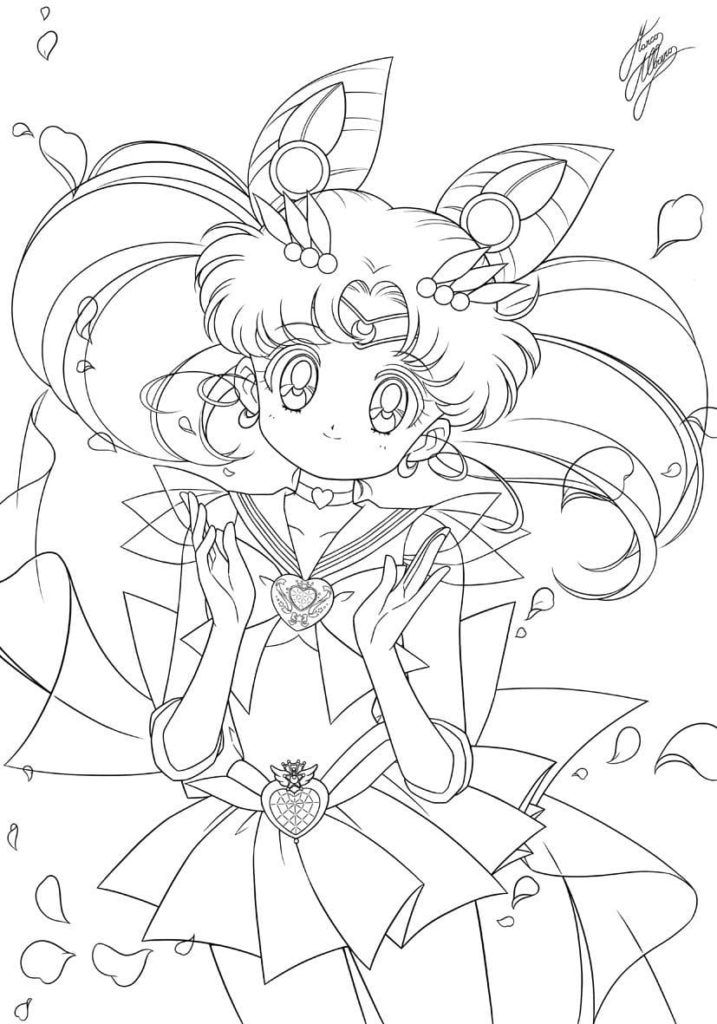 Çocuklar İçin Sailor Moon Boyama Sayfaları 