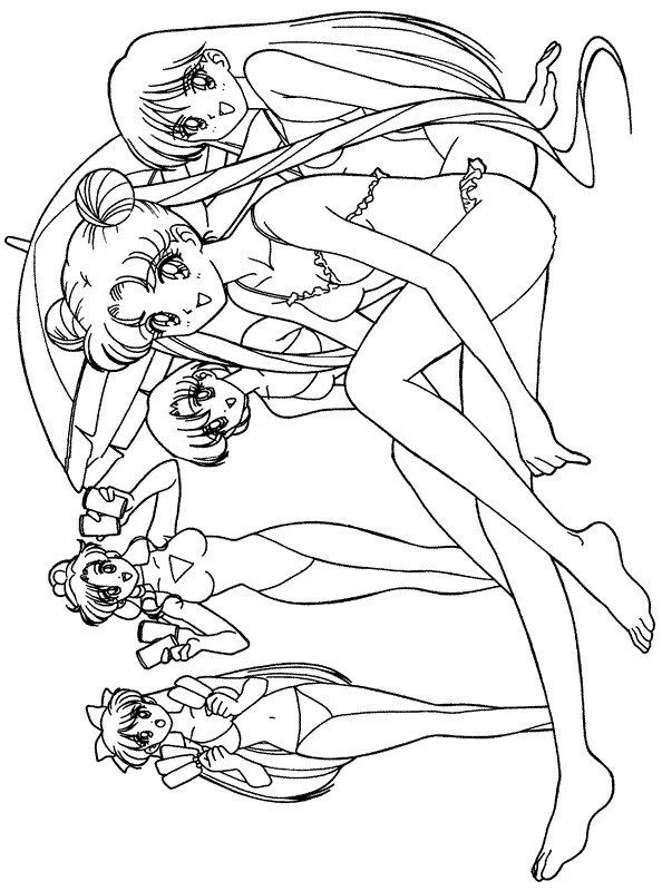 Çocuklar İçin Sailor Moon Boyama Sayfaları 