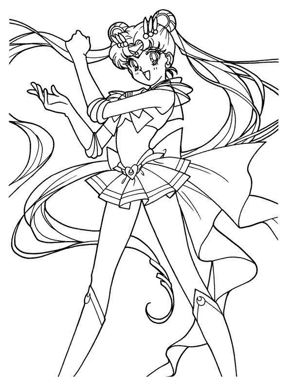 Çocuklar İçin Sailor Moon Boyama Sayfaları 
