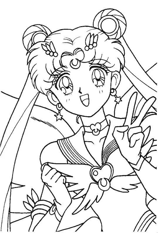 Çocuklar İçin Sailor Moon Boyama Sayfaları 