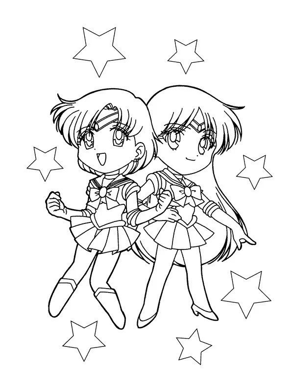 Çocuklar İçin Sailor Moon Boyama Sayfaları 