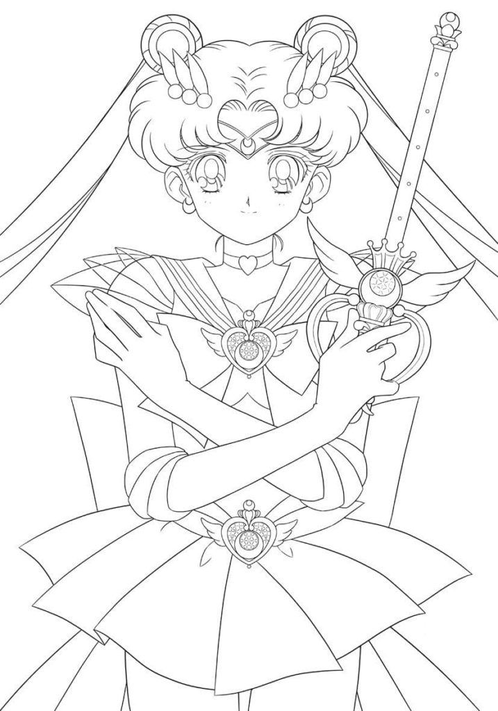 Çocuklar İçin Sailor Moon Boyama Sayfaları 