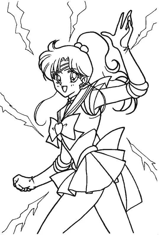 Çocuklar İçin Sailor Moon Boyama Sayfaları 
