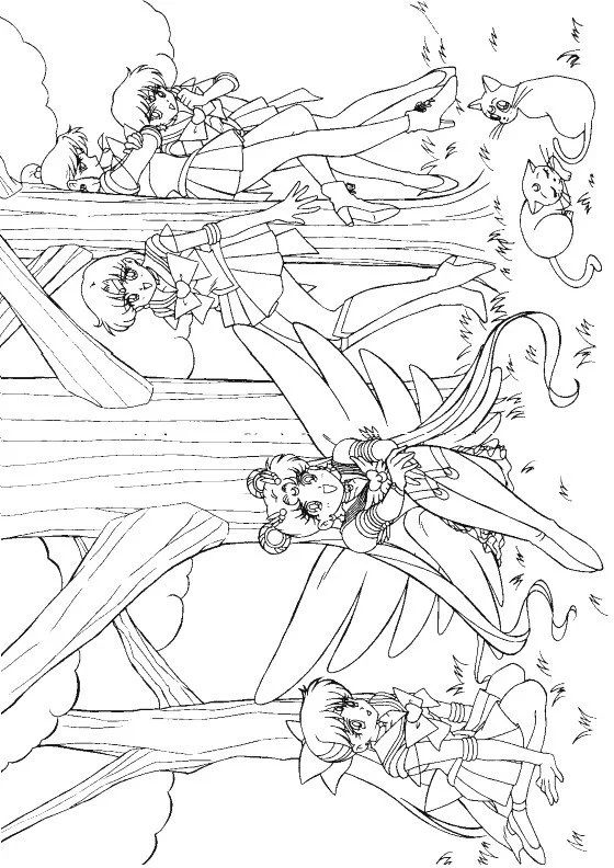 Çocuklar İçin Sailor Moon Boyama Sayfaları 