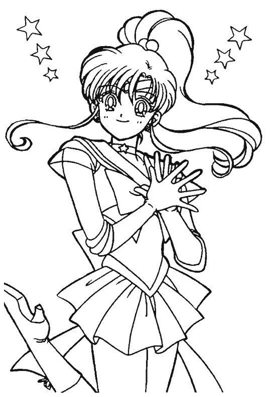 Çocuklar İçin Sailor Moon Boyama Sayfaları 
