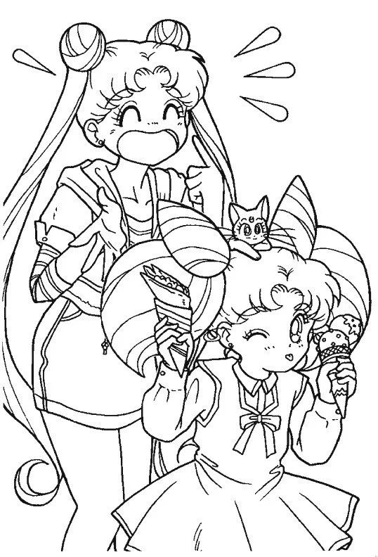 Çocuklar İçin Sailor Moon Boyama Sayfaları 