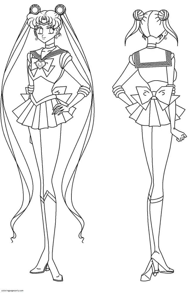 Çocuklar İçin Sailor Moon Boyama Sayfaları 