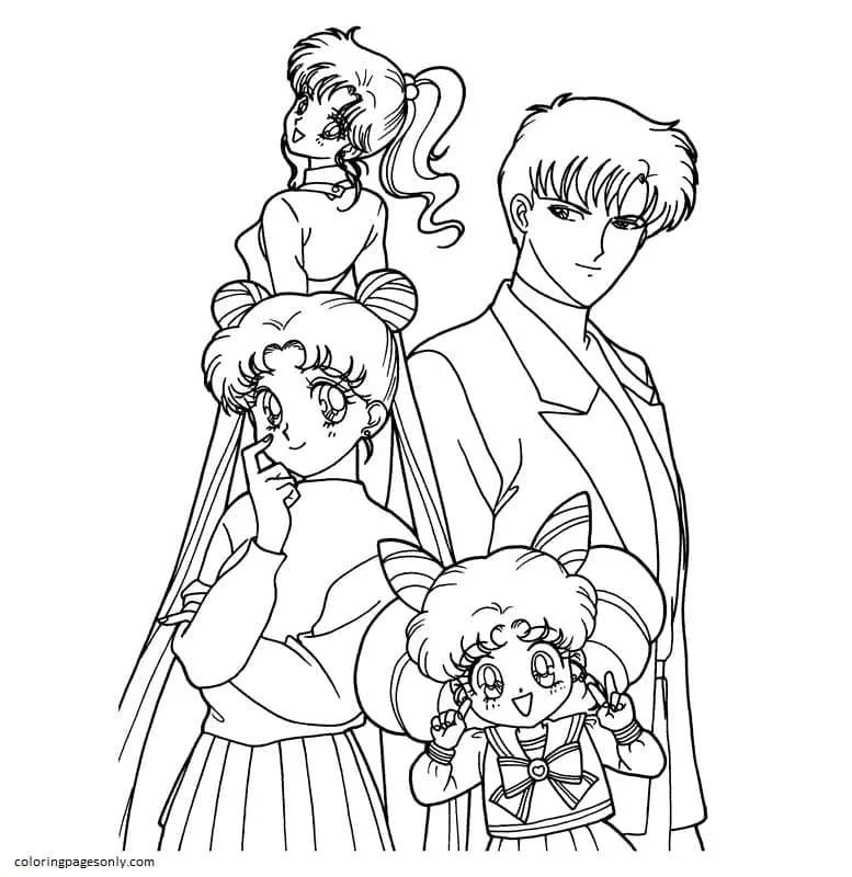 Çocuklar İçin Sailor Moon Boyama Sayfaları 