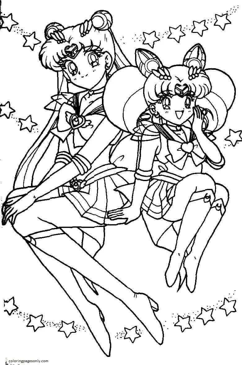 Çocuklar İçin Sailor Moon Boyama Sayfaları 