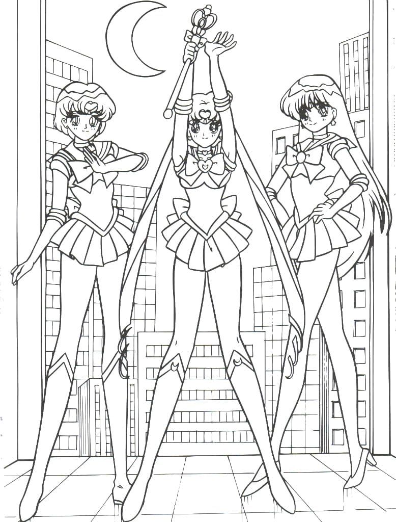 Çocuklar İçin Sailor Moon Boyama Sayfaları 