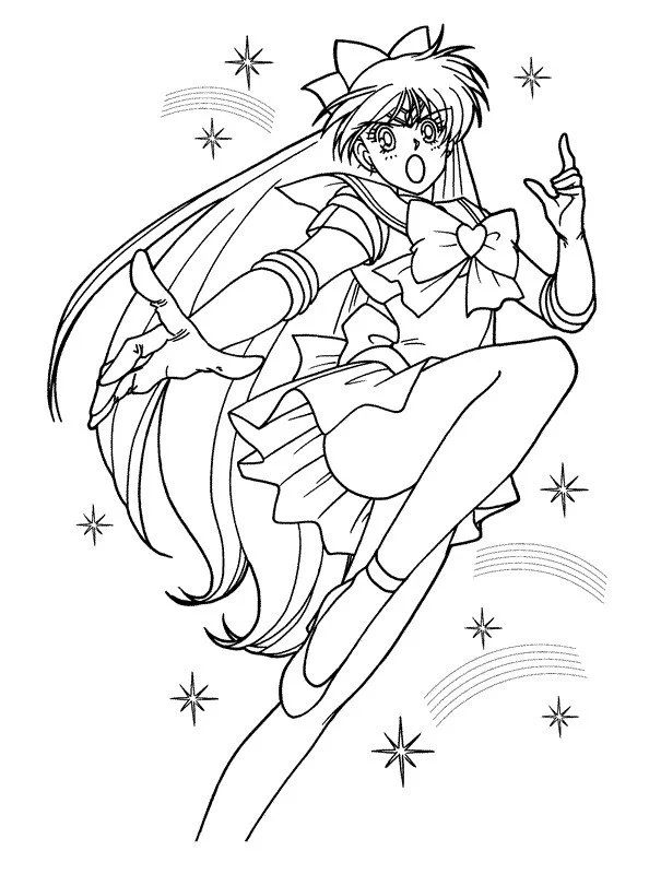 Çocuklar İçin Sailor Moon Boyama Sayfaları 