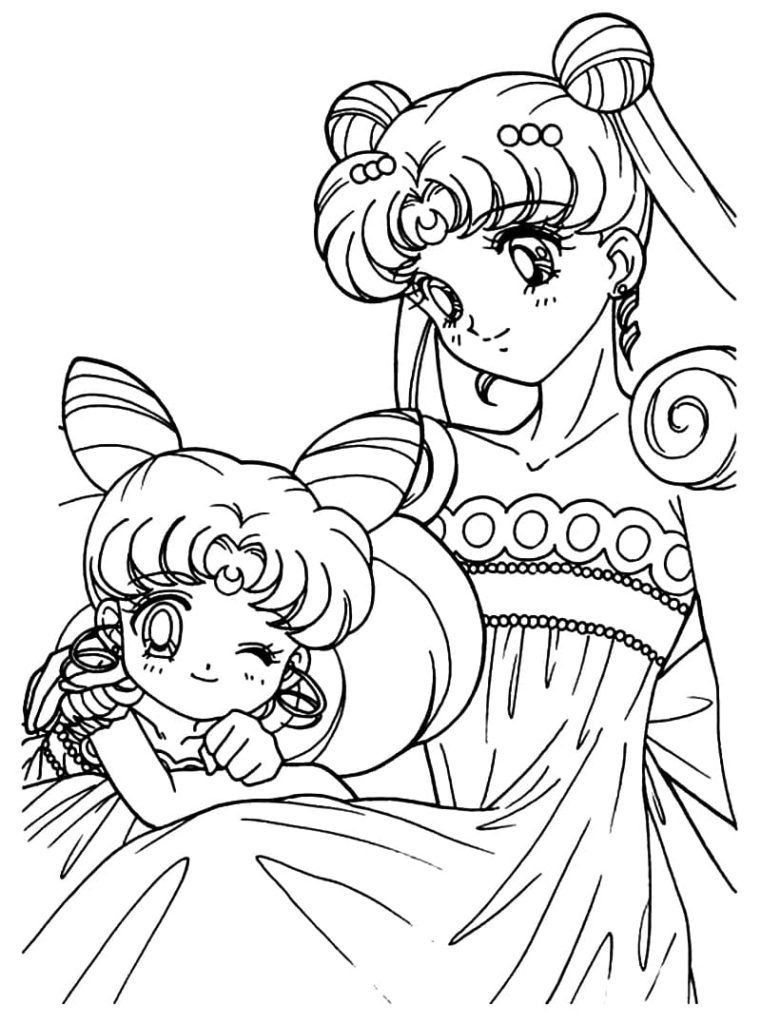 Çocuklar İçin Sailor Moon Boyama Sayfaları 