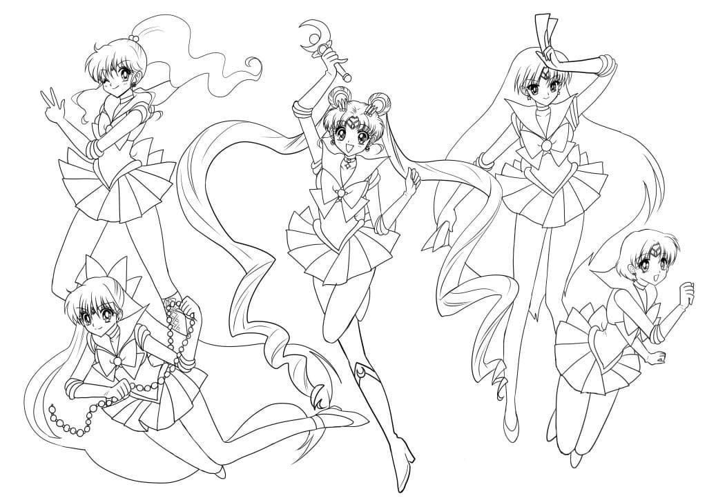 Çocuklar İçin Sailor Moon Boyama Sayfaları 
