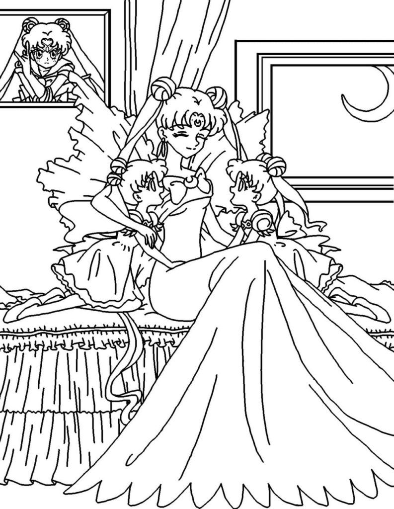 Çocuklar İçin Sailor Moon Boyama Sayfaları 