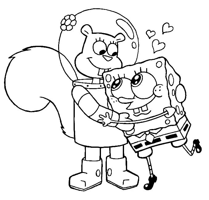 Çocuklar İçin Sandy Cheeks Boyama Sayfaları 