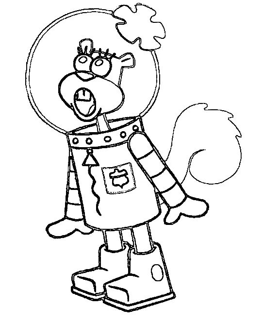 Çocuklar İçin Sandy Cheeks Boyama Sayfaları 