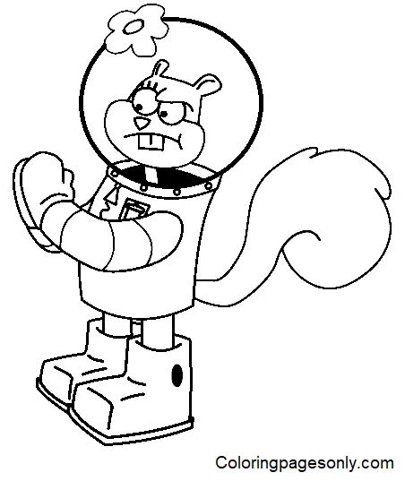 Çocuklar İçin Sandy Cheeks Boyama Sayfaları 