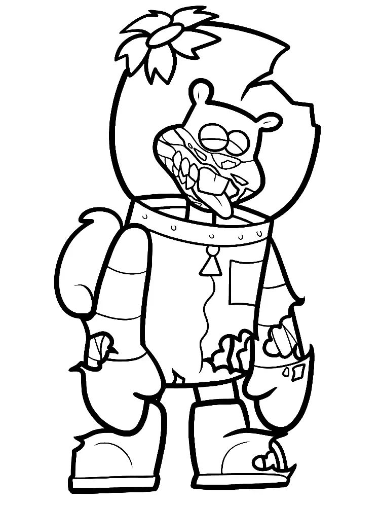 Çocuklar İçin Sandy Cheeks Boyama Sayfaları 