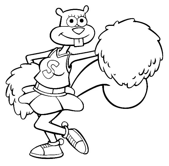 Çocuklar İçin Sandy Cheeks Boyama Sayfaları 
