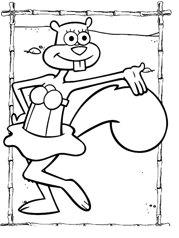 Çocuklar İçin Sandy Cheeks Boyama Sayfaları 