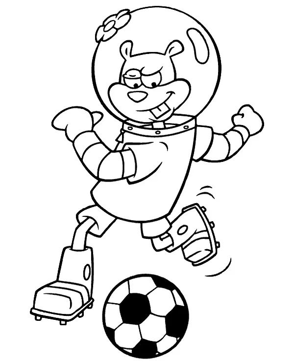 Çocuklar İçin Sandy Cheeks Boyama Sayfaları 