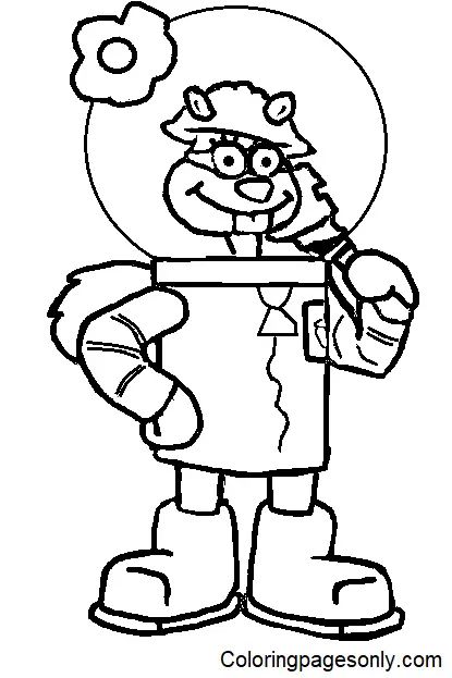 Çocuklar İçin Sandy Cheeks Boyama Sayfaları 