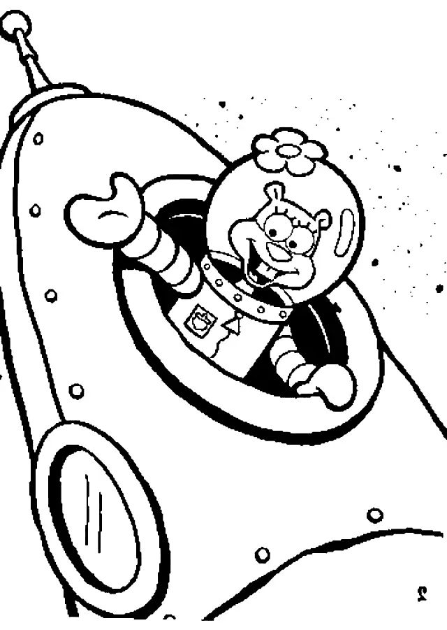 Çocuklar İçin Sandy Cheeks Boyama Sayfaları 