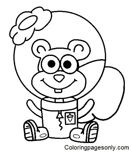 Çocuklar İçin Sandy Cheeks Boyama Sayfaları 