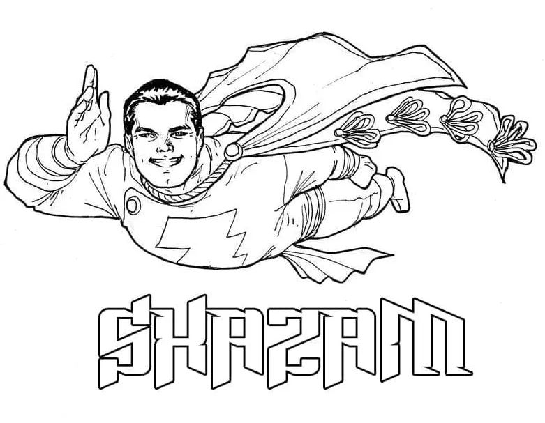 Çocuklar İçin Shazam Boyama Sayfaları 