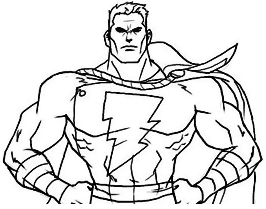 Çocuklar İçin Shazam Boyama Sayfaları 