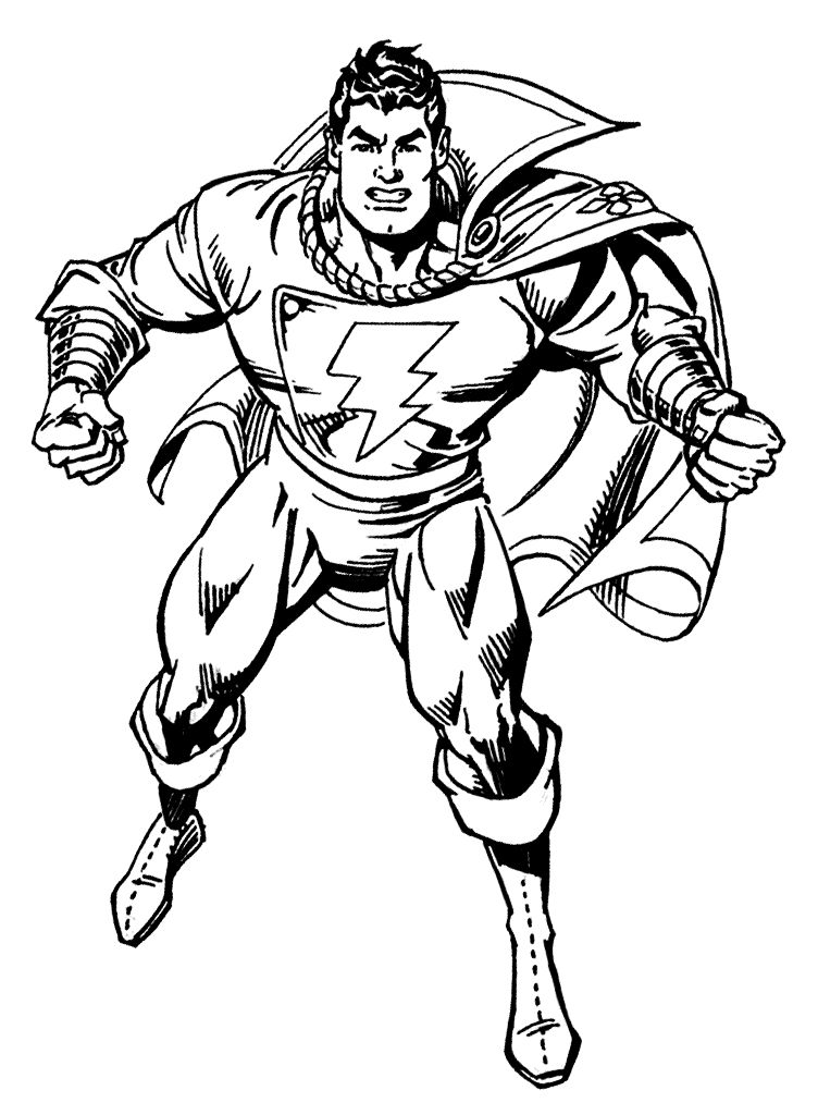 Çocuklar İçin Shazam Boyama Sayfaları 