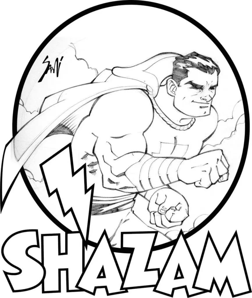 Çocuklar İçin Shazam Boyama Sayfaları 