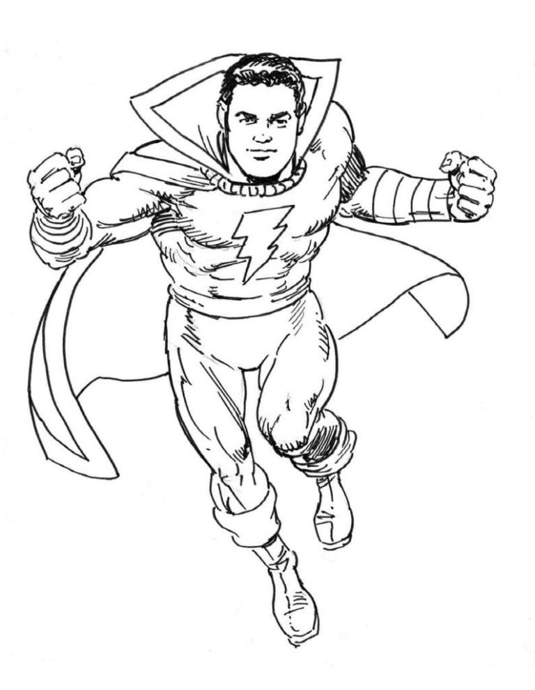 Çocuklar İçin Shazam Boyama Sayfaları 