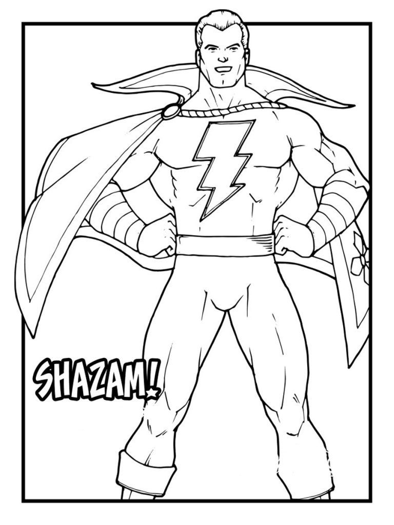 Çocuklar İçin Shazam Boyama Sayfaları 