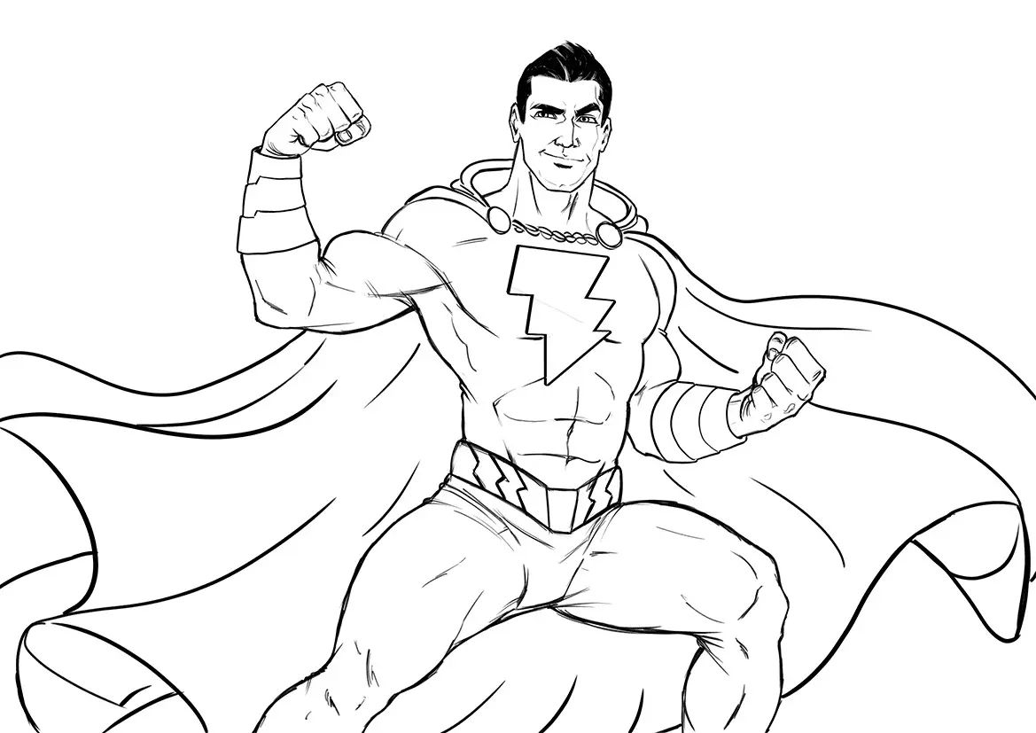 Çocuklar İçin Shazam Boyama Sayfaları 