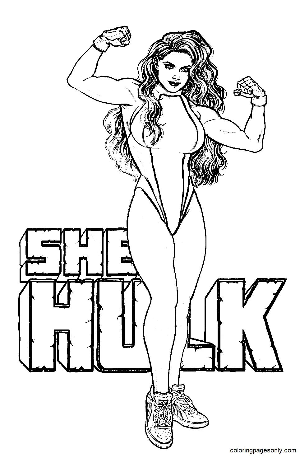 Çocuklar İçin She Hulk Boyama Sayfaları 