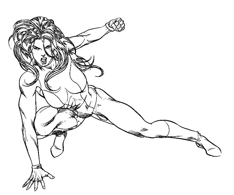 Çocuklar İçin She Hulk Boyama Sayfaları 