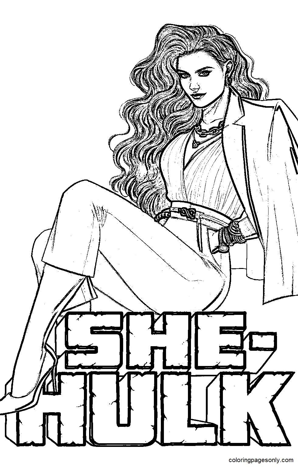Çocuklar İçin She Hulk Boyama Sayfaları 