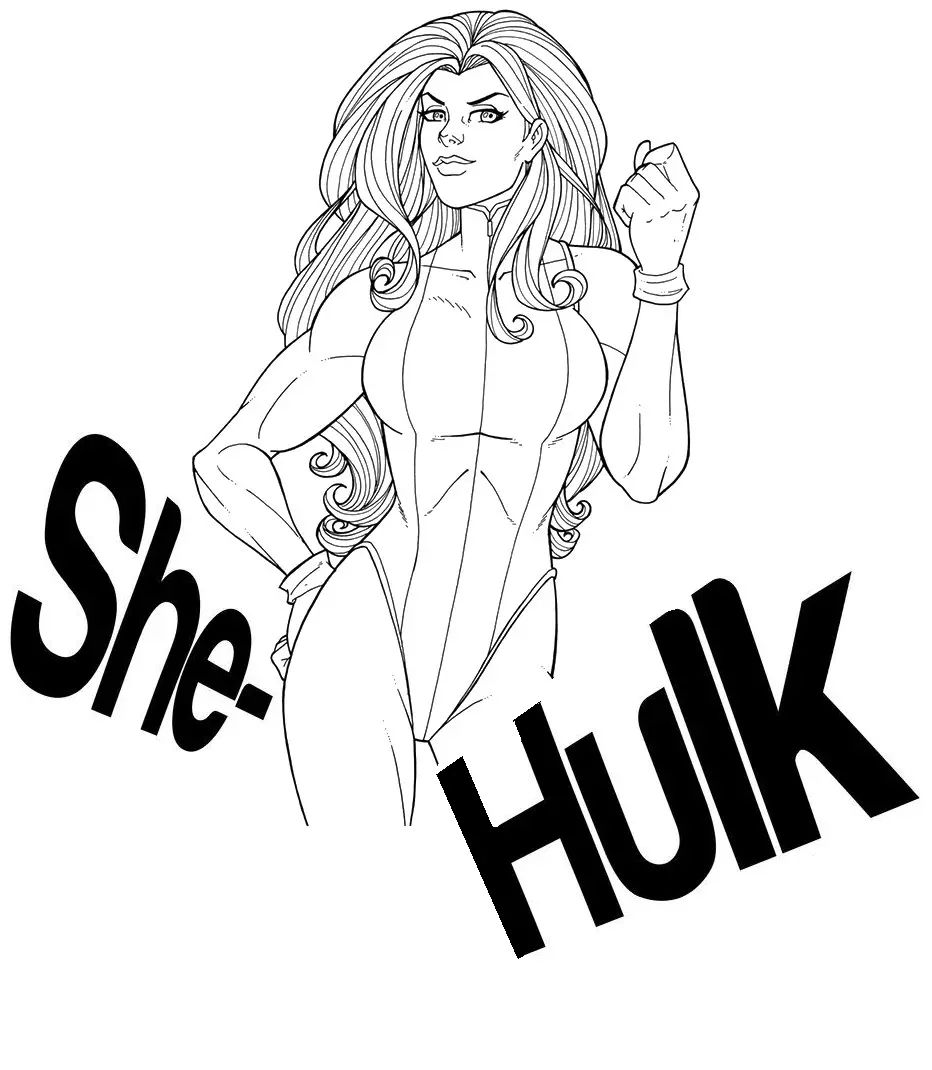 Çocuklar İçin She Hulk Boyama Sayfaları 