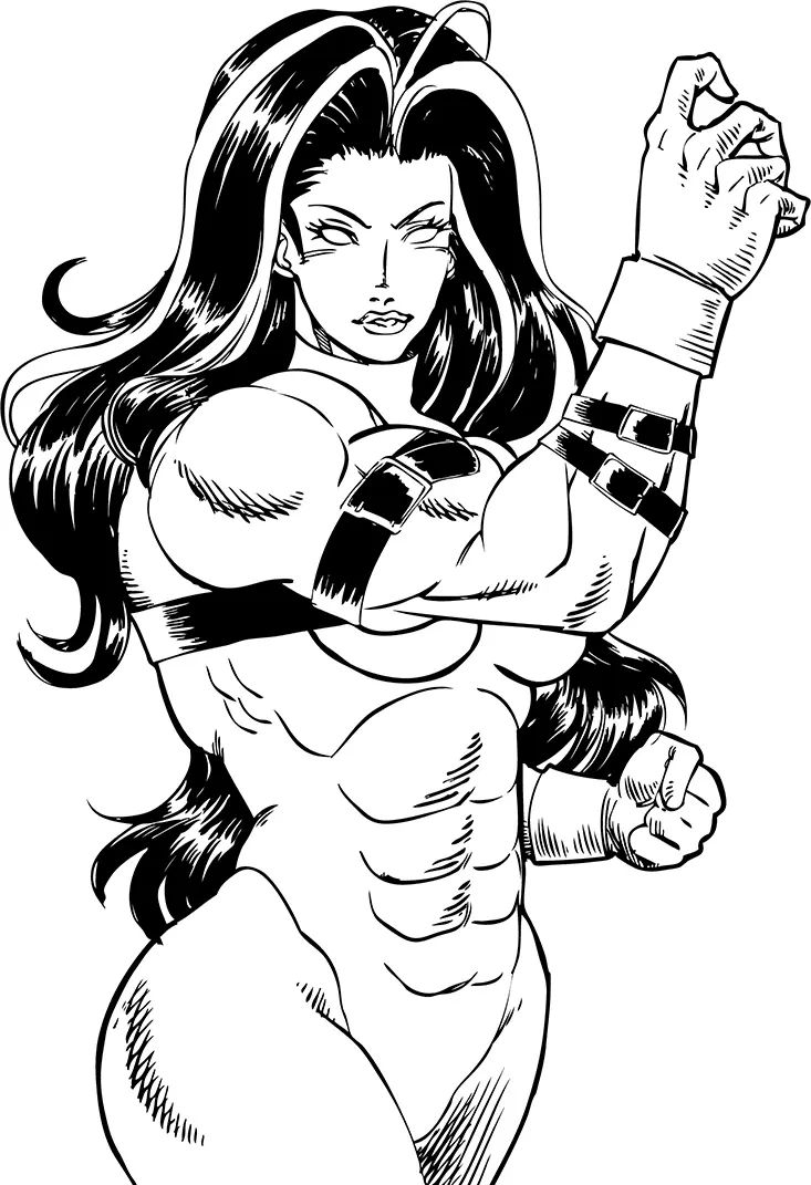 Çocuklar İçin She Hulk Boyama Sayfaları 
