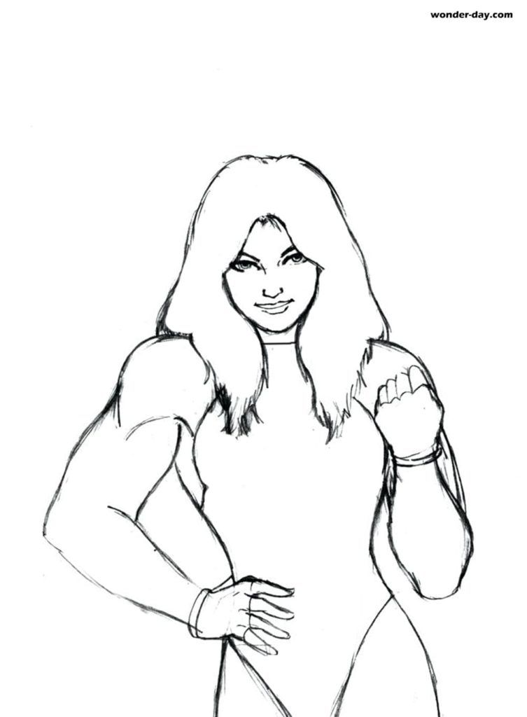 Çocuklar İçin She Hulk Boyama Sayfaları 