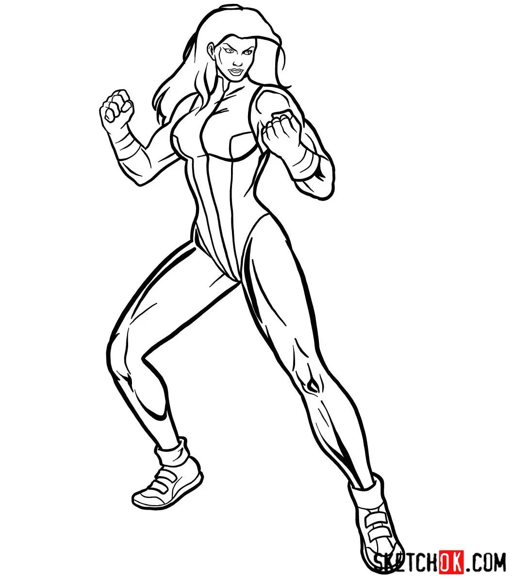 Çocuklar İçin She Hulk Boyama Sayfaları 