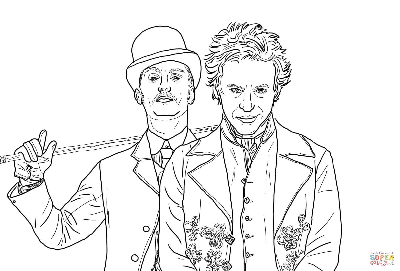 Çocuklar İçin Sherlock Holmes Boyama Sayfaları 