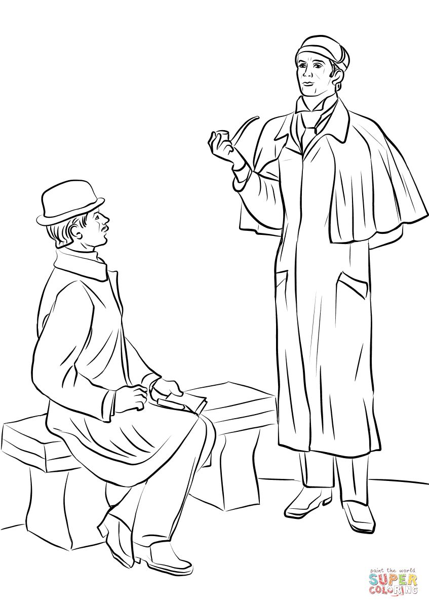 Çocuklar İçin Sherlock Holmes Boyama Sayfaları 