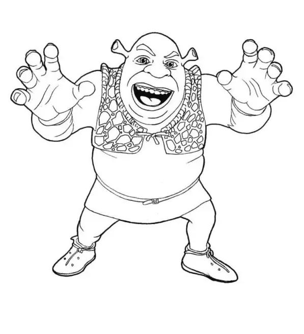 Çocuklar İçin Shrek Boyama Sayfaları 