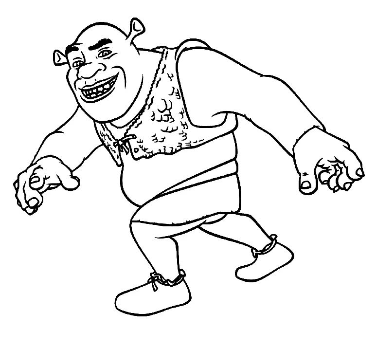 Çocuklar İçin Shrek Boyama Sayfaları 