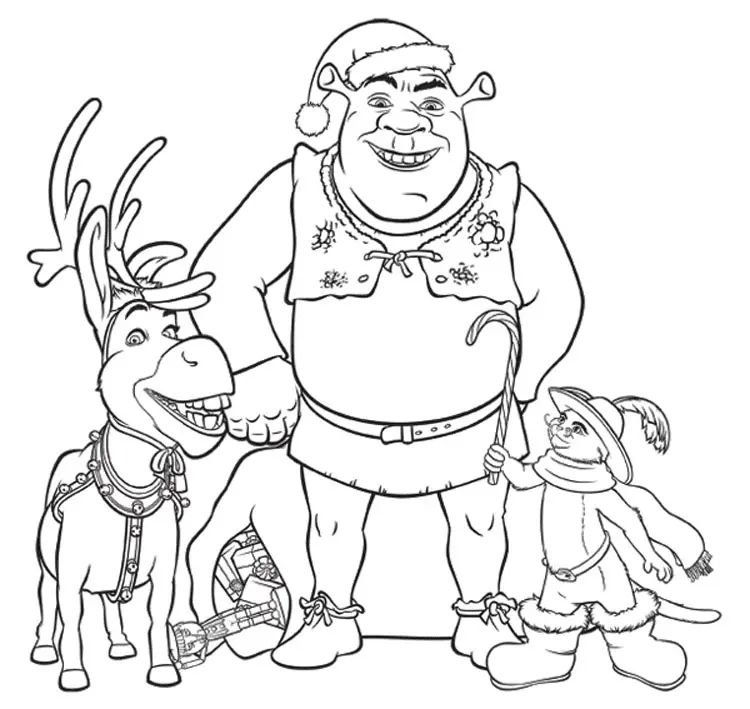 Çocuklar İçin Shrek Boyama Sayfaları 