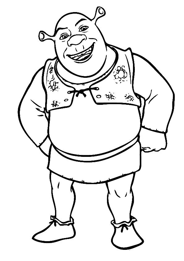 Çocuklar İçin Shrek Boyama Sayfaları 
