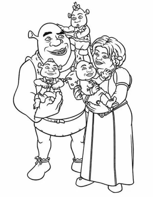 Çocuklar İçin Shrek Boyama Sayfaları 